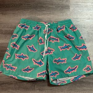 chubbies Pastel Green and Pink Swim Trunks
